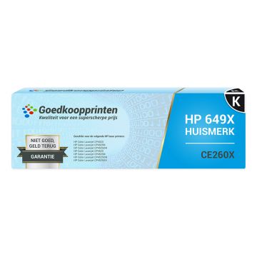 Huismerk voor HP 649X toner Zwart (CE260X) 17.000 afdrukken