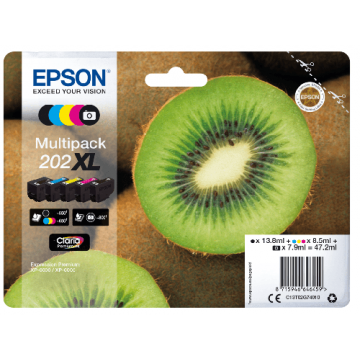 Epson 202XL inkt cartridge Multipack (C13T02G74010) - Origineel 5 stuks