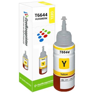 Huismerk voor Epson T6644 inkt cartridge Geel - Ecotank 100ML